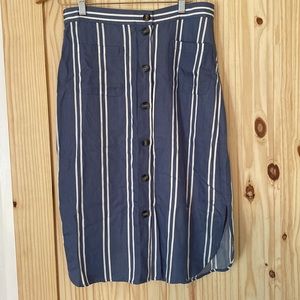 Marine layer blue and white stripped skirt